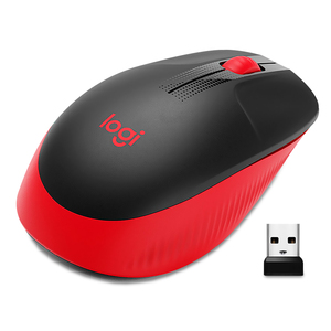 Mouse Inalámbrico Logitech M190 / Rojo con negro / USB