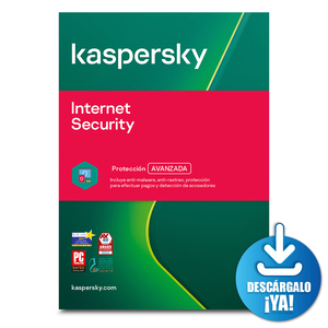 Antivirus Descargable Kaspersky Internet Security / 1 año / 1 dispositivo