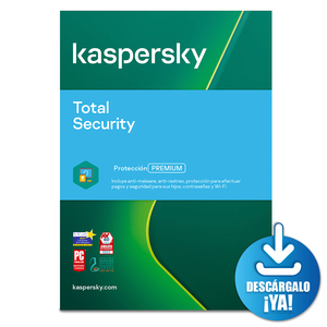 Antivirus Descargable Kaspersky Total Security / 2 años / 5 dispositivos