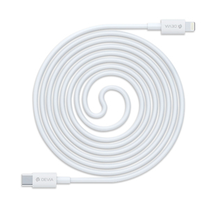 Cable USB PD Tipo C a Lightning Devia Smart / 1 m / Blanco