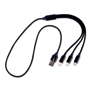 Cable Cargador Select Power /  1.2 m / Micro USB / Tipo C / Lightning / Negro