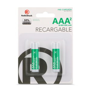 Baterías Recargables Ni MH AAA RadioShack / 850 mAh / 2 piezas 