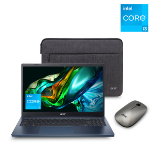 Bundle Laptop Acer Aspire 3 15.6 pulg. Intel Core i3 512gb SSD 8gb RAM más Mouse y Funda