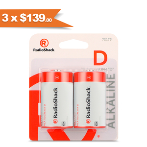 Pilas Alcalinas D RadioShack 2 piezas