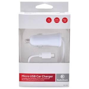 Cargador de Auto para Celular Micro USB RadioShack / Blanco