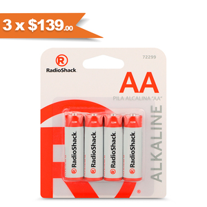 Pilas Alcalinas AA RadioShack 4 piezas