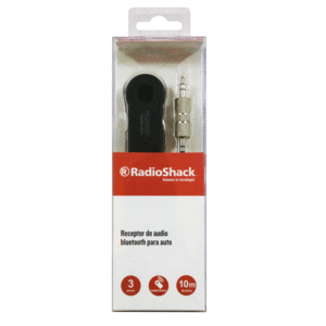 Receptor de Audio Bluetooth para Auto RadioShack RS234041 / Aux 3.5 mm / Negro