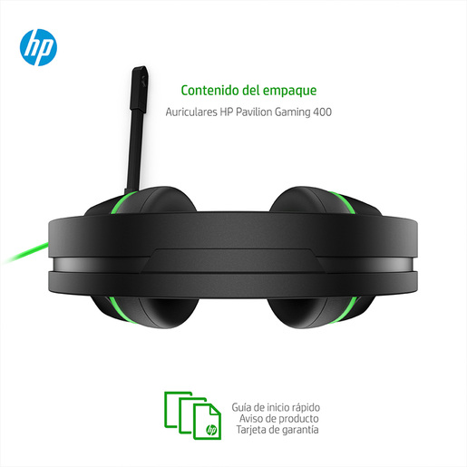 Audífonos Gamer Hp Pavilion 400 / Multiplataforma / Verde con negro