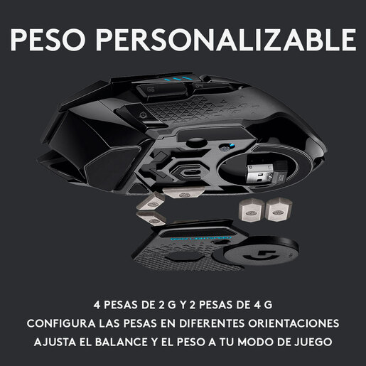 Mouse Gamer Inalámbrico Recargable Logitech G502 Lightspeed / Negro con azul / USB