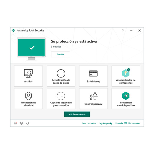 Antivirus Descargable Kaspersky Total Security / 1 año / 5 dispositivos