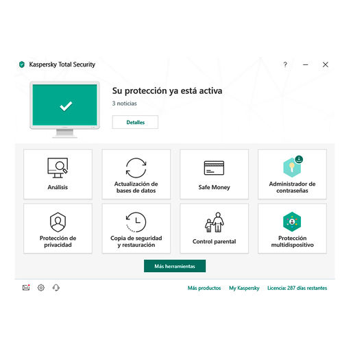 Antivirus Descargable Kaspersky Total Security / 2 años / 5 dispositivos