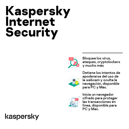 Antivirus Descargable Kaspersky Internet Security / 3 años / 1 dispositivo