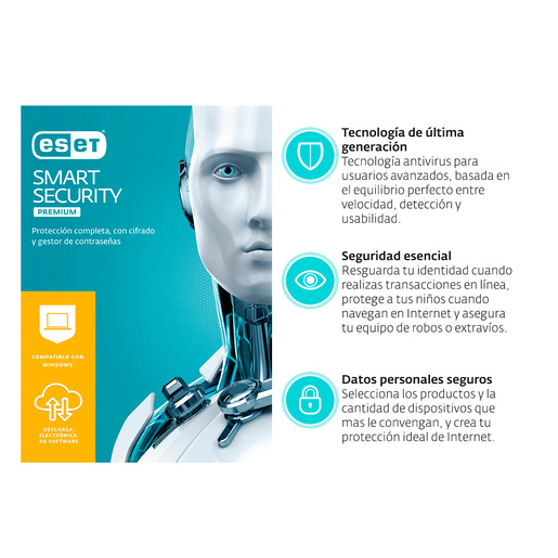 Antivirus Descargable ESET Smart Security Premium / 1 año / 10 dispositivos