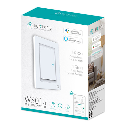 Interruptor Inteligente NetzHome WS01 1 / WiFi / Google / Alexa