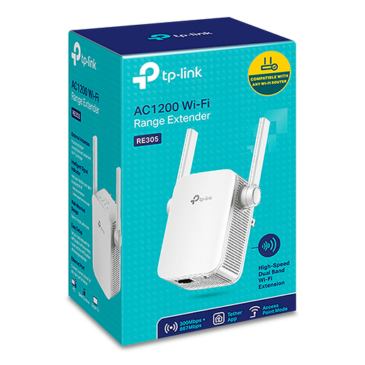 Extensor de Rango WiFi TP Link RE305 / 300 867 Mbps / 2.4 y 5 GHz / Blanco