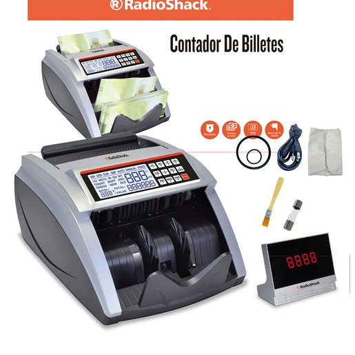 Contador de Billetes Automático con Detección de Falsificaciones RadioShack / Gris