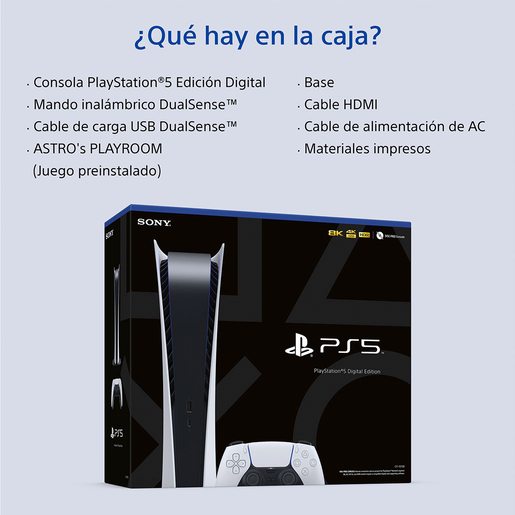 Consola PlayStation 5 Edición Digital / 825 gb SSD / Blanco