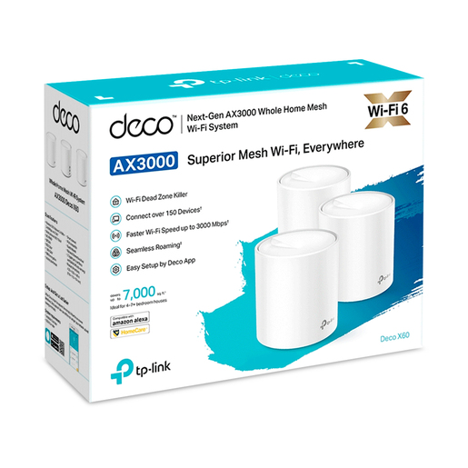 Sistema Inalámbrico WiFi Mesh TP Link Deco X60 / 3 piezas