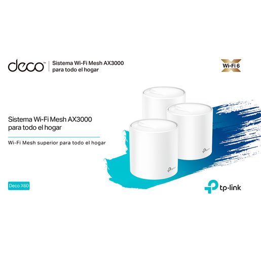 Sistema Inalámbrico WiFi Mesh TP Link Deco X60 / 2 piezas