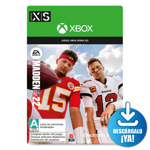 Madden NFL 22 EA Sports Estandard Edition / Juego digital / Xbox Series X·S / Descargable