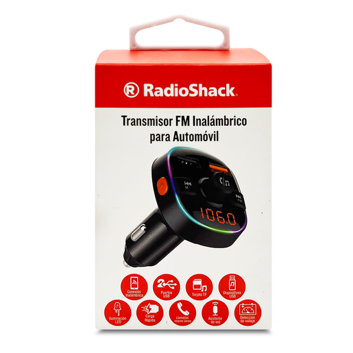 Transmisor Bluetooth para Auto RadioShack / USB / FM / Negro