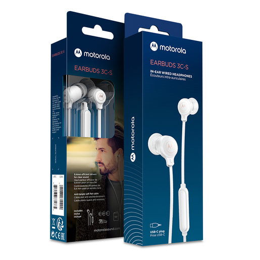 Audífonos Motorola Earbuds 3 S / In ear / Blanco