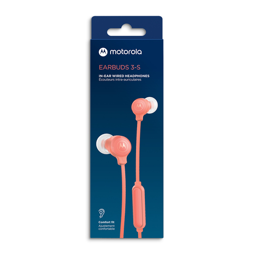 Audífonos Motorola Earbuds 3 S / In ear / Naranja durazno