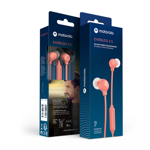 Audífonos Motorola Earbuds 3 S / In ear / Naranja durazno