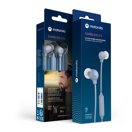 Audífonos Motorola Earbuds 3-S / In ear / Azul