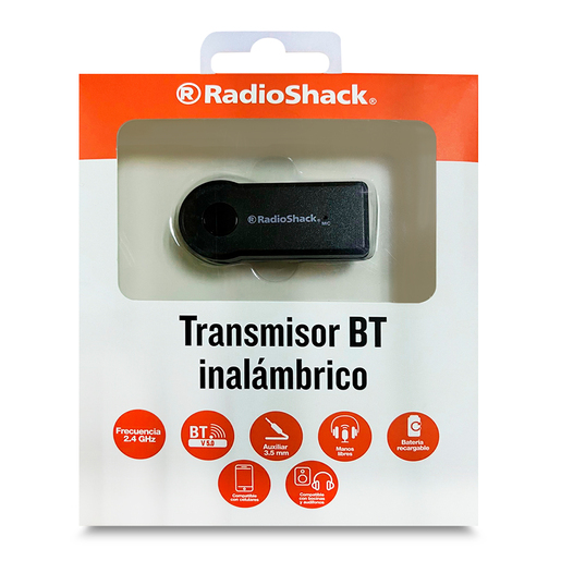 Transmisor Bluetooth Inalámbrico para Auto RadioShack / Negro  