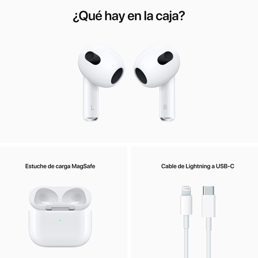 Audífonos Bluetooth Apple AirPods 3ra generación / In ear / Blanco