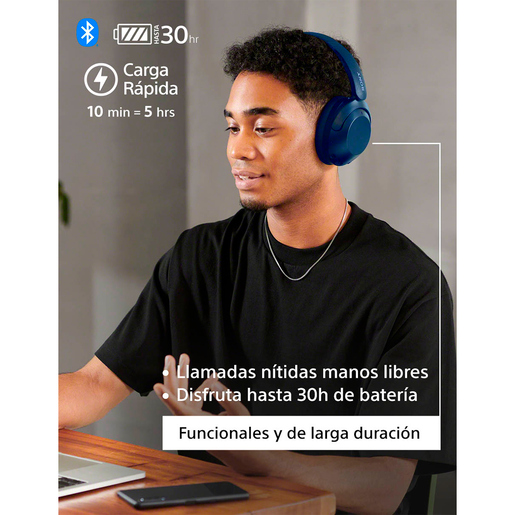 Audífonos Bluetooth Sony WH-XB910N / On ear / Azul