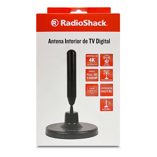 Antena Interior para TV Digital RadioShack / Negro 