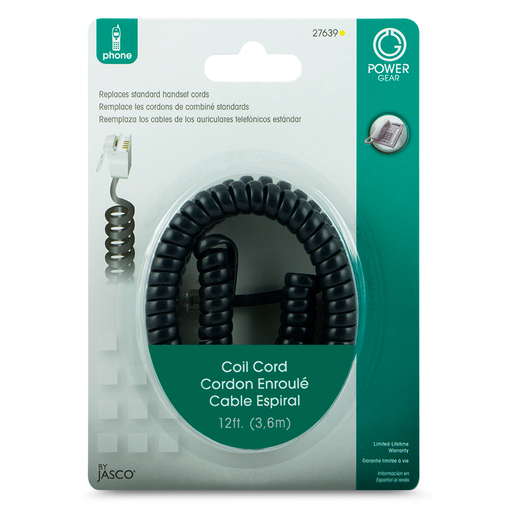 Cable Telefónico Power Gear 27639 / 3.6 m / Negro