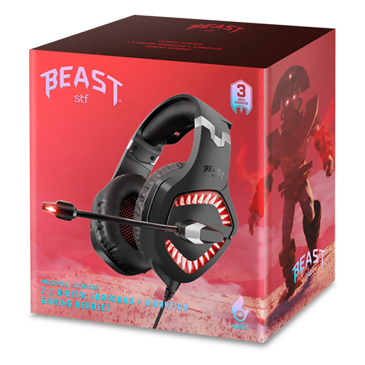 Audífonos Gamer STF Beast Muspell Ultimate 7.1 USB / PC / PlayStation / Smartphone / Negro