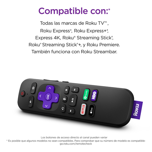 Control Remoto de Voz Roku RCAL7MX / Negro