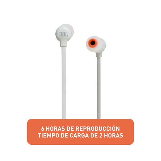 Audífonos Bluetooth Deportivos JBL Tune T110BT / In ear / Blanco