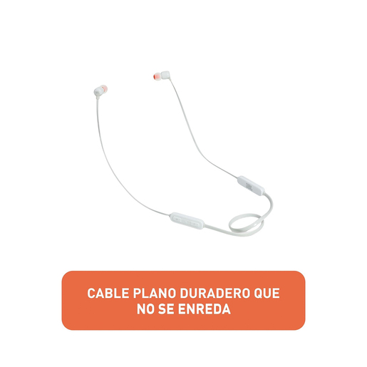 Audífonos Bluetooth Deportivos JBL Tune T110BT / In ear / Blanco