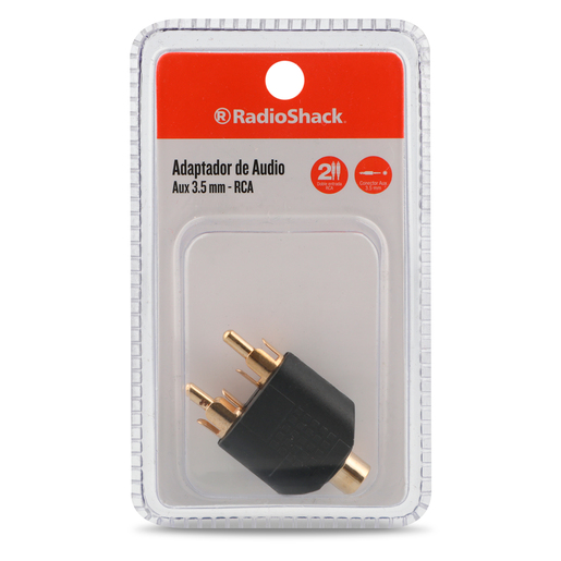 Adaptador de Audio Auxiliar 3.5 mm a RCA RadioShack / Negro