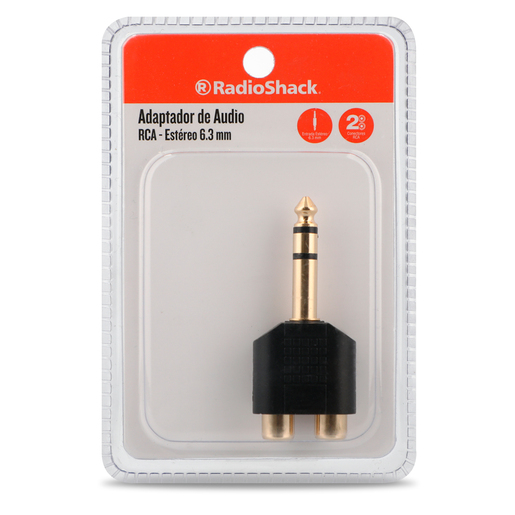 Adaptador Divisor de Audio RCA a Estéreo 6.3 mm RadioShack / Negro