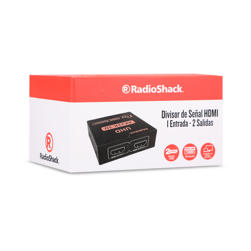 Divisor de Señal 2 HDMI Splitter HY02 RadioShack / Negro