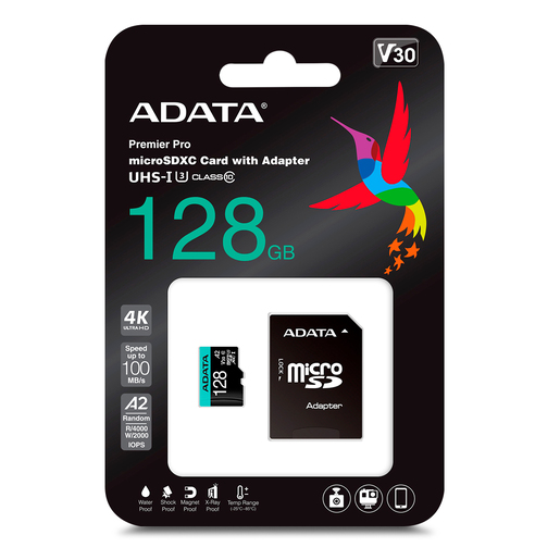 Memoria Micro SD con Adaptador Adata Premier Pro Clase 10 / SDXC / 128 gb 