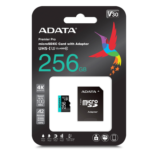 Memoria Micro SD con Adaptador Adata Premier Pro Clase 10 / SDXC / 256 gb 