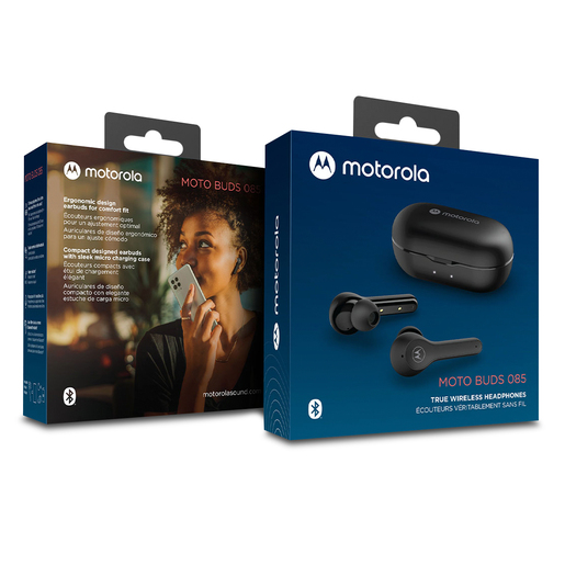 Audífonos Inalámbricos Bluetooth True Wireless Motorola BUDS 085 / In Ear / Negro 