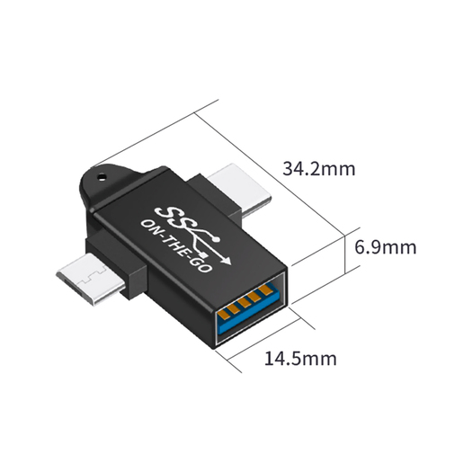 Adaptador USB OTG 2 en 1 a USB Tipo C UB