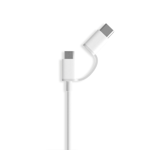 Cable 2 en 1 Micro USB a Tipo C Xiaomi / 1 m / Blanco