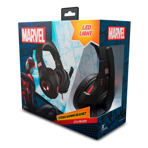 Audífonos Gamer Spiderman Xtech M541SM / Multiplataforma / Negro con rojo 