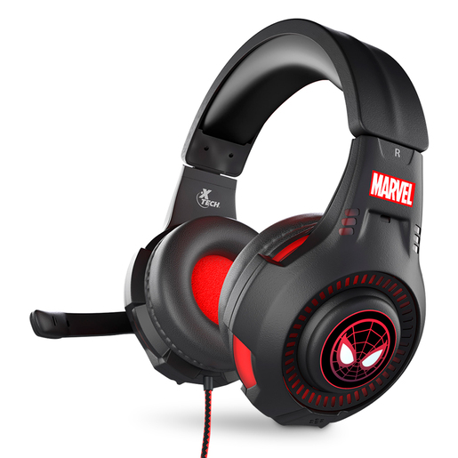 Audífonos Gamer Spiderman Xtech M541SM / Multiplataforma / Negro con rojo 