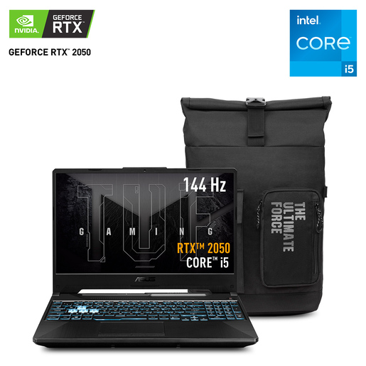 Laptop Gamer Asus TUF F15 GeForce 2050 RTX 15.6 pulg. Intel Core i5 512gb SSD 8gb RAM