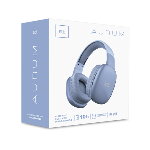 Audífonos de Diadema Bluetooth Aurum STF Azul